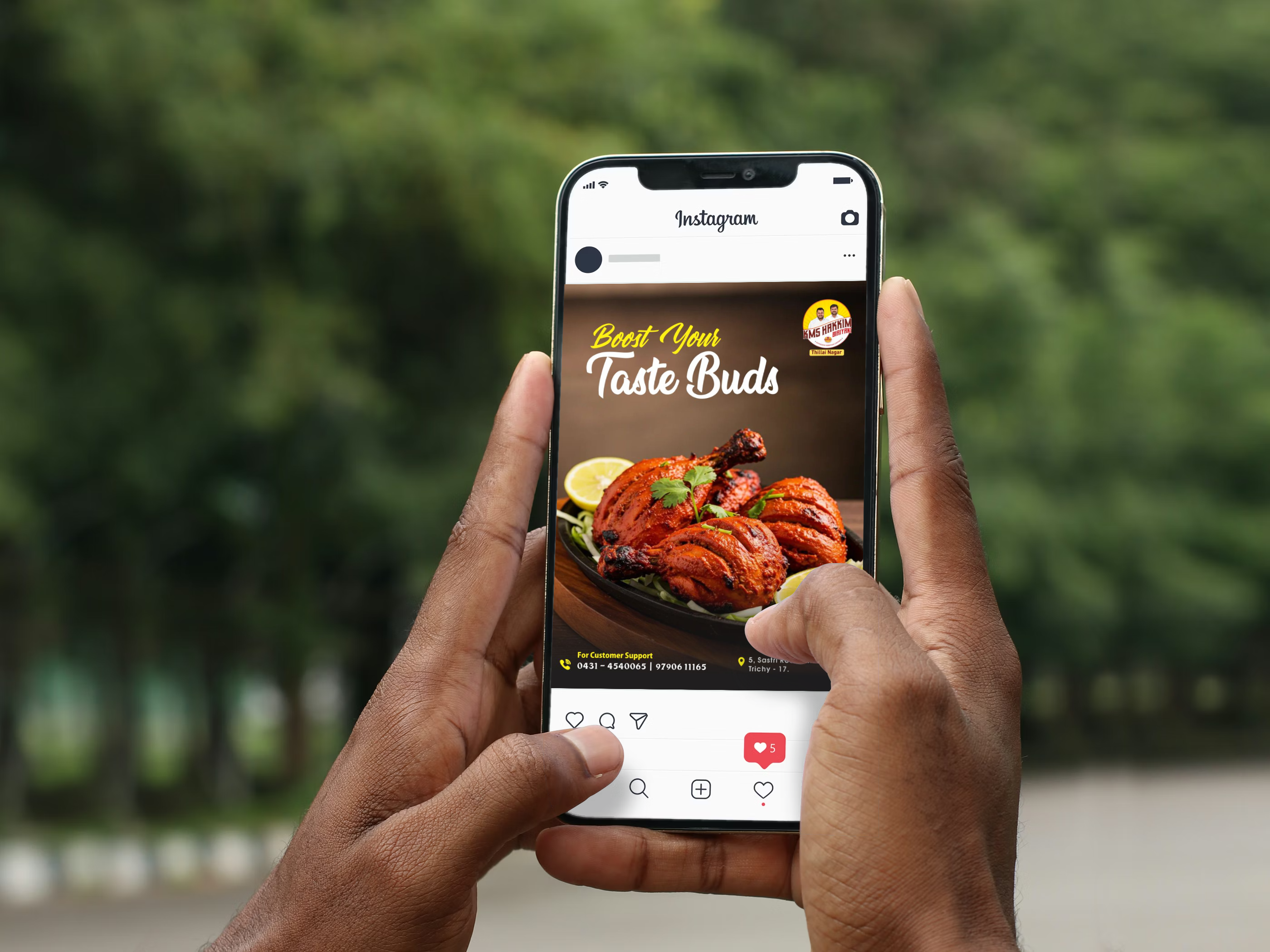 Instagram Post on Smartphone Screen